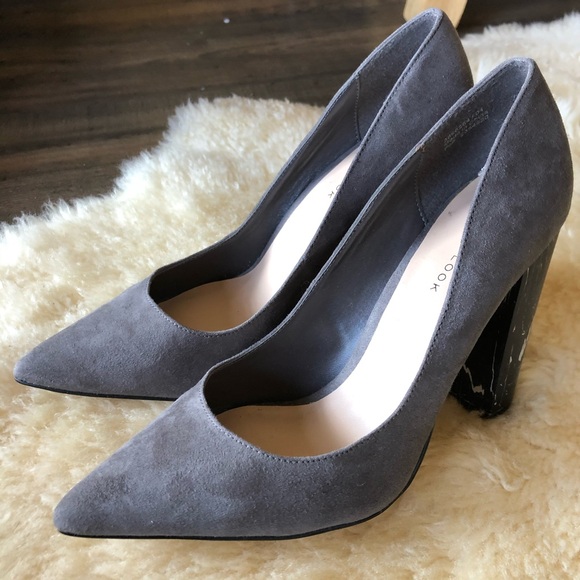 New Look Shoes - New Look Charcoal Suede Heels